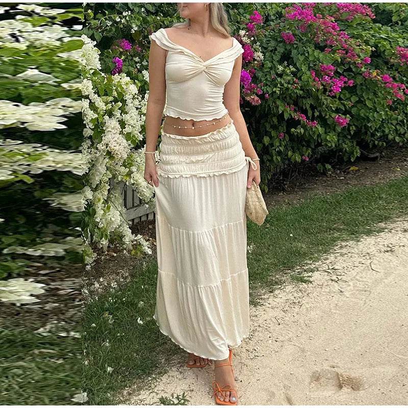 Sexy Pleated Lace-Up Skirt Set - P12 Hub Europe
