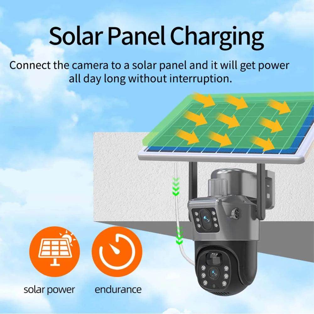 Outdoor PTZ Camera 4K Solar 8MP, Dual Lens, AI Track - P12 Hub Europe
