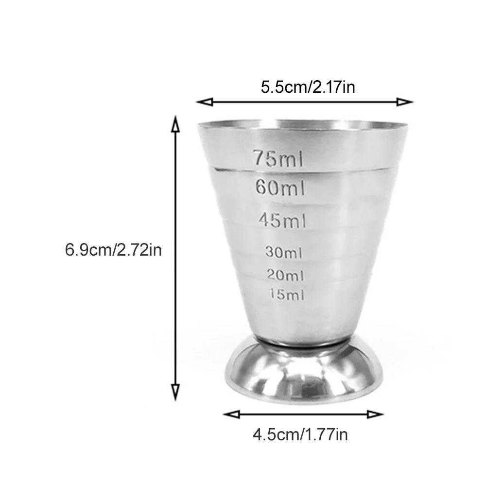 75ML Stainless Steel Measure Cup Cocktail Tool Bar Mixed Drink Cocktail Tools Bar Jigger Cup Barware Home Supply - P12 Hub Europe