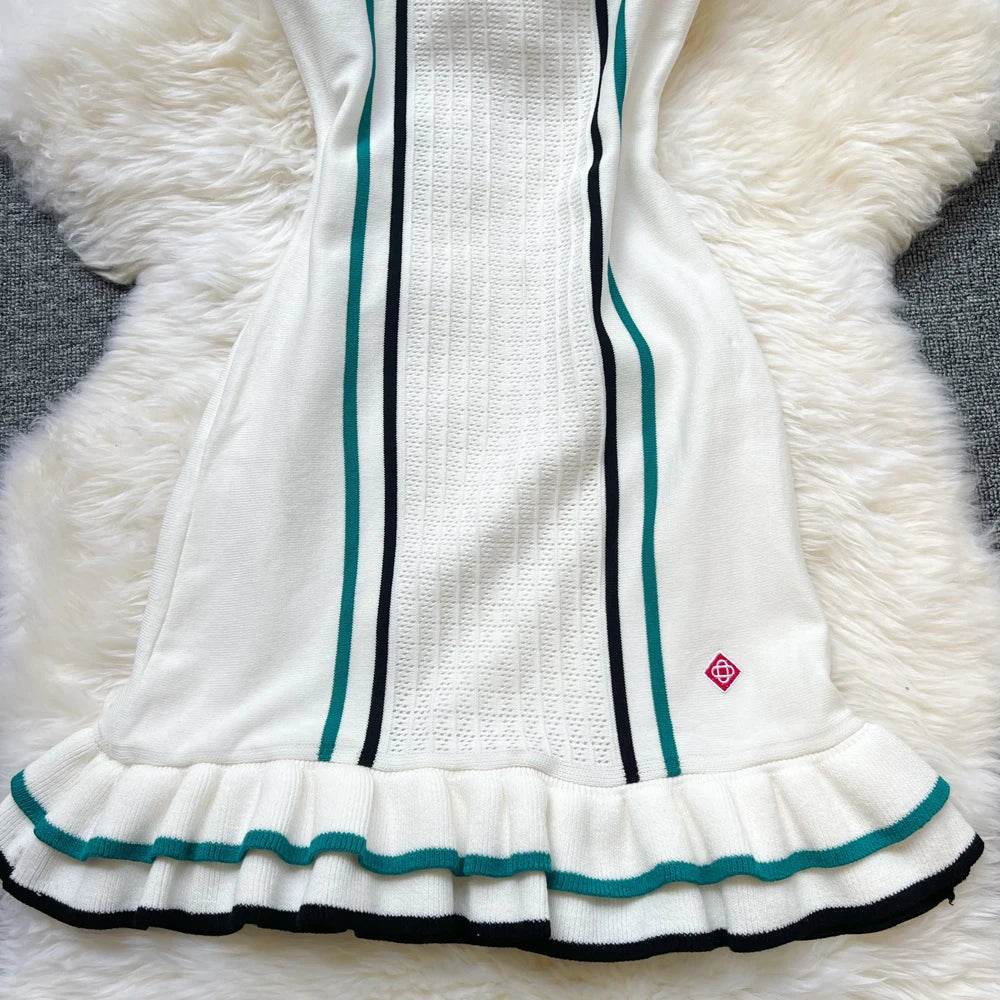 Knitted Mini Dress - Hot Ruffled Streetwear - P12 Hub Europe