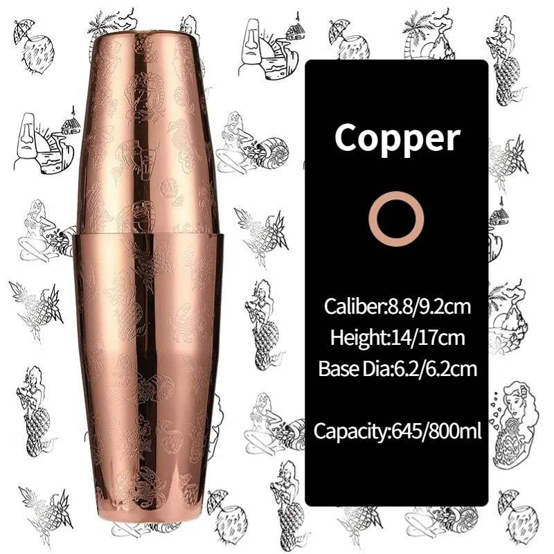 Bar Cocktail Shaker Boston Shaker Stainless Steel Engraving Shaker Bar Accessory Bartender Tools For Home And Bar - P12 Hub Europe