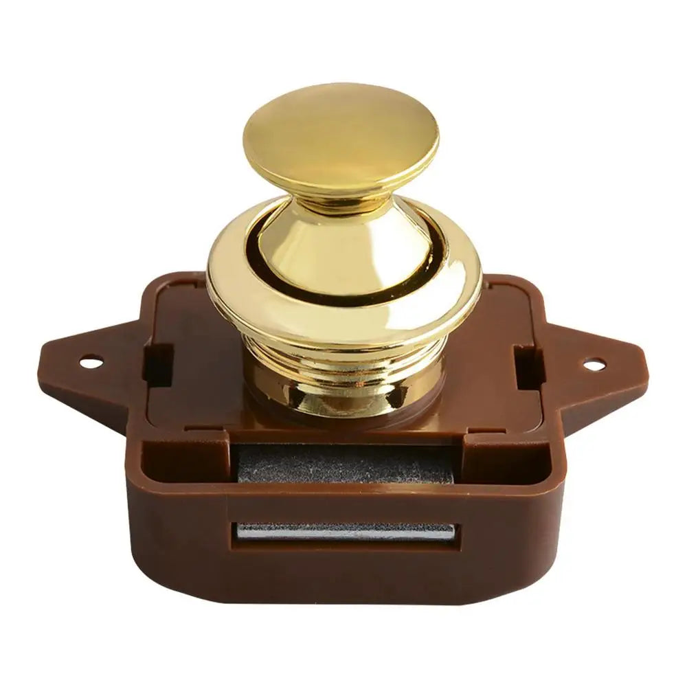 Keyless RV Push Cabinet Lock Push Button Latches Cabinet Door Catches Locks Drawer Keyless Zinc Alloy Button For RVs Camper Van