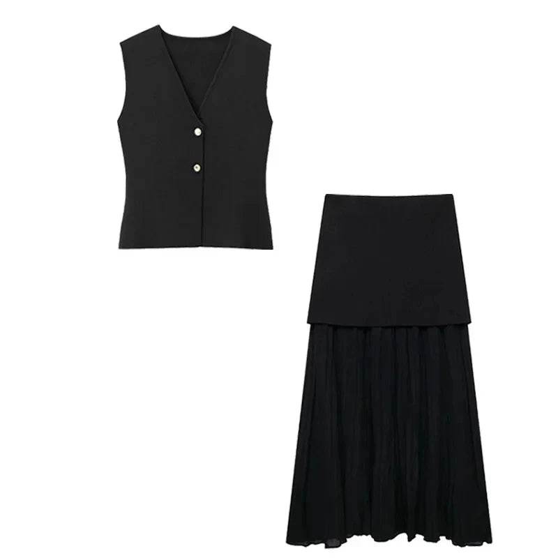 Knitted Vest Skirt Set - P12 Hub Europe