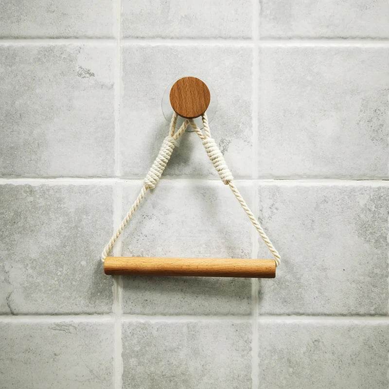 Toilet Paper Holder Wall Mounted WC Washroom Bathroom Accessories Wooden Rolling Paper Tissue Holder for Toilet Towel Rack - P12 Hub Europe