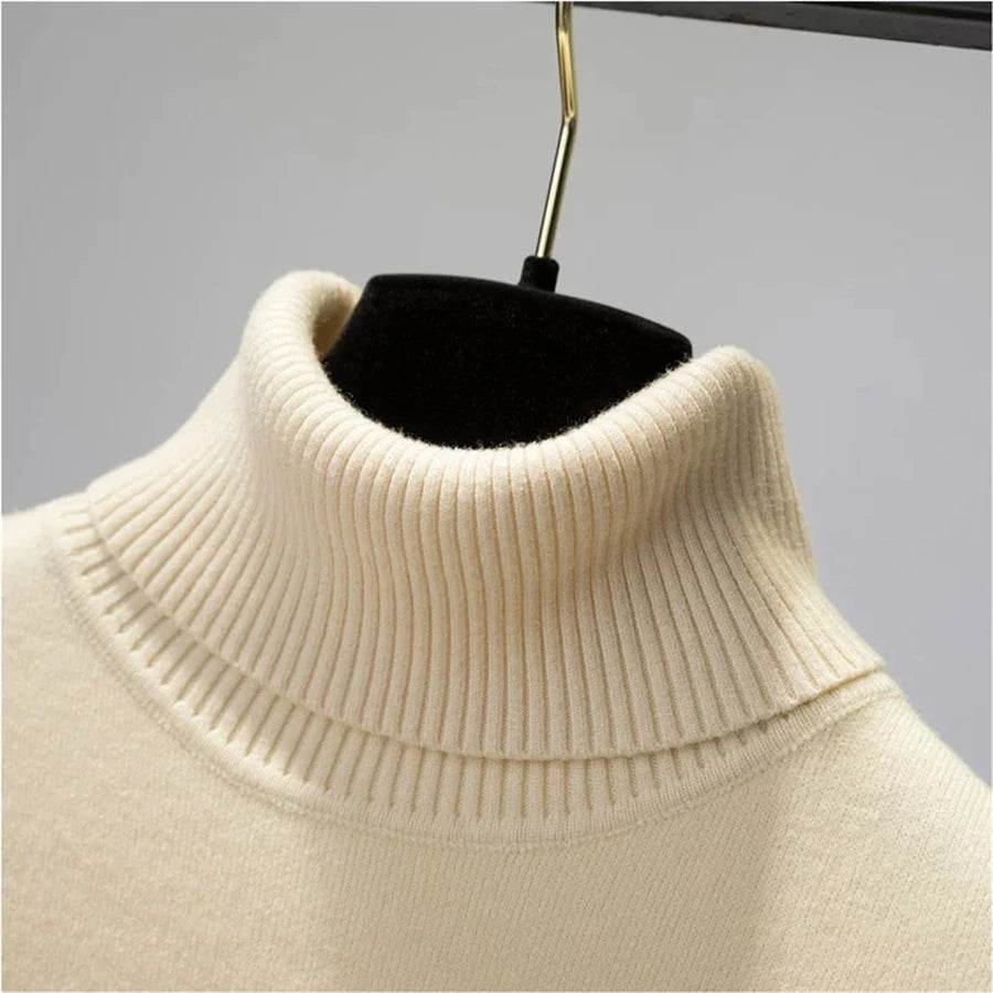 Elegant Velvet Lined Turtleneck Sweater - P12 Hub Europe