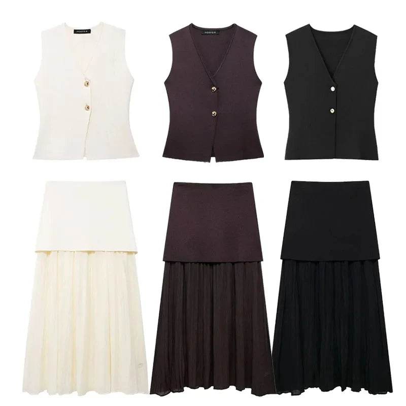Knitted Vest Skirt Set - P12 Hub Europe
