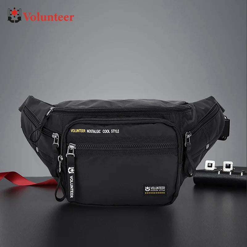 VOLUNTEER Chest Bags for Men Fashion Waterproof Climbing Cycling Running Phone Bag Man Casual Oxford Commuter Waist Bags1801-03