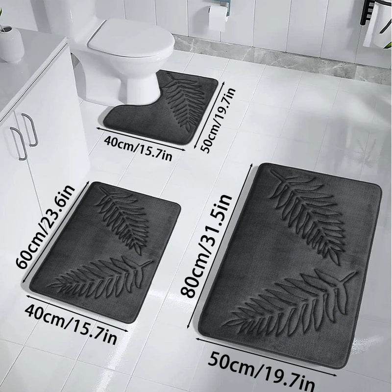 3PCS Set Bath Mats Nonslip Soft Quick Dry Bathroom Soft Rugs Water Absorption Dry Fast Bath Mat Machine Washable For Home Floor - P12 Hub Europe