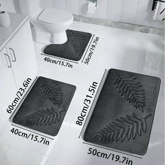 3PCS Set Bath Mats Nonslip Soft Quick Dry Bathroom Soft Rugs Water Absorption Dry Fast Bath Mat Machine Washable For Home Floor - P12 Hub Europe