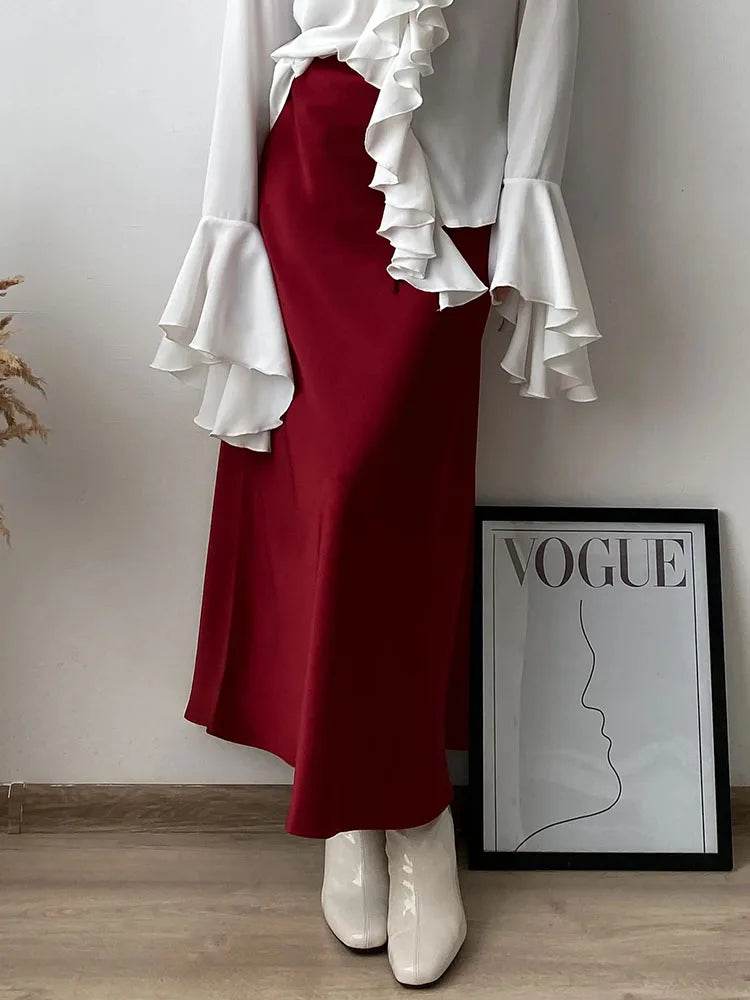Women's Satin Maxi Skirt - P12 Hub Europe