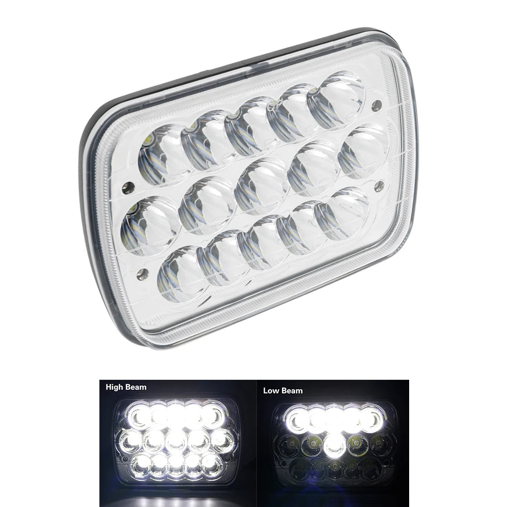 7x6'' 5X7 Inch Led Headlight Square Hi-Lo Beam Halo For Jeep Cherokee XJ Wrangler YJ Motorcycle Car Off-road Truck H6054 H5054
