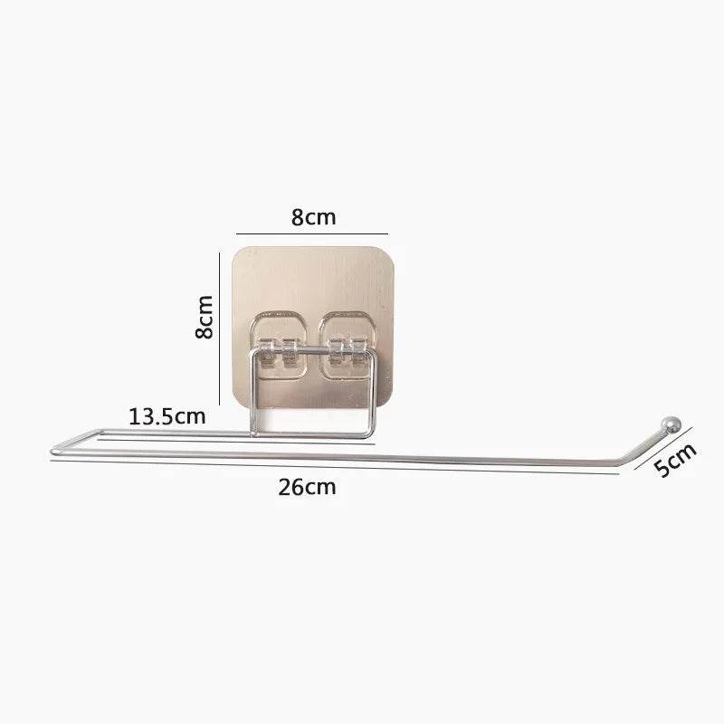 Self Adhesive Toilet Paper Towel Holder Punch-free Roll Paper Holder Kitchen Hook Storage Holder Stainless Steel Wall Mount - P12 Hub Europe