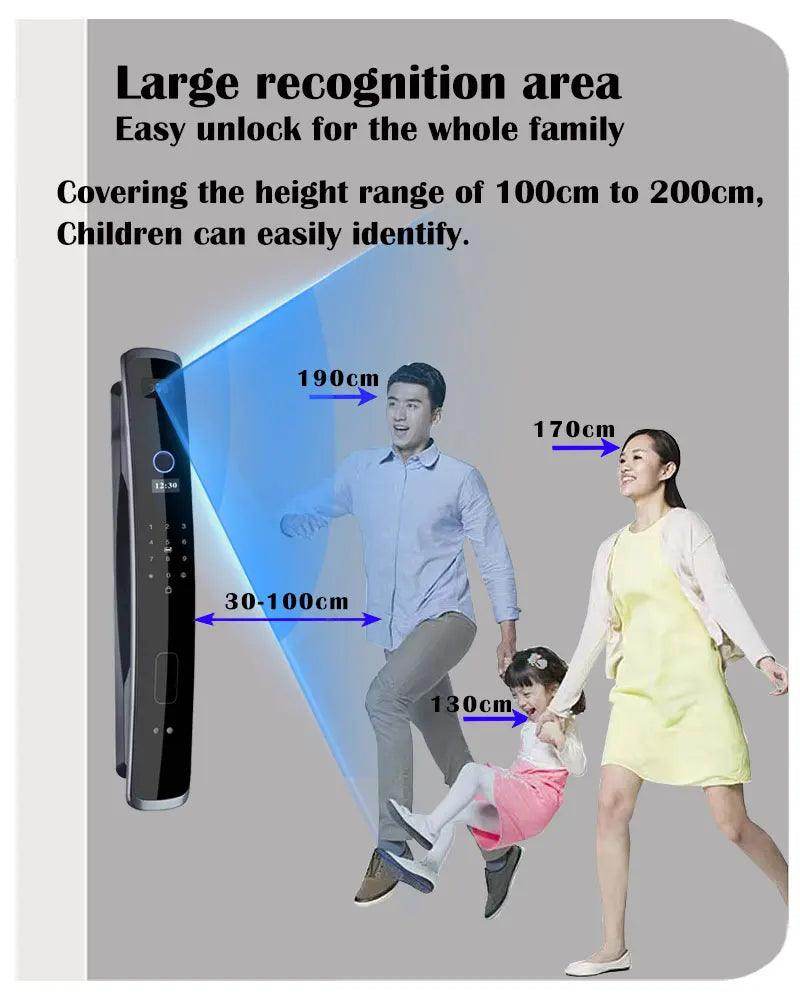 3D Face Lock w/ Camera & SIM | WiFi, Fingerprint, Card, NFC, IP66 - P12 Hub Europe