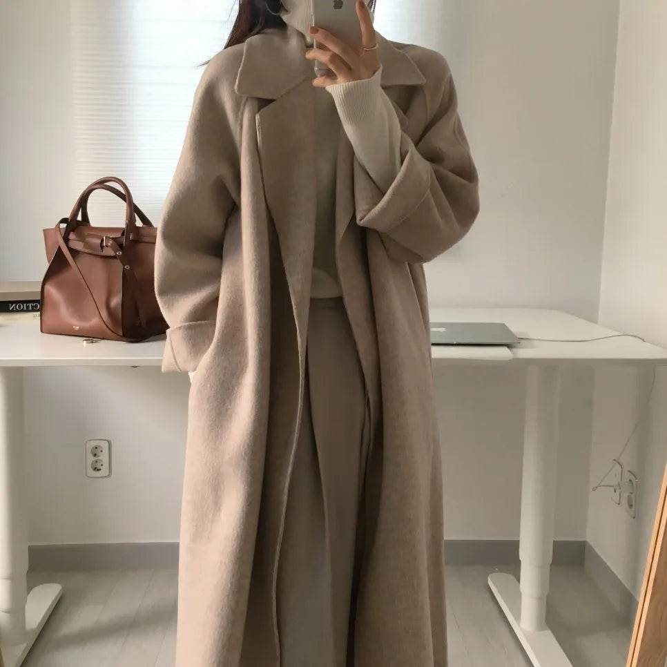 Warm Long Wool Blend Coat - P12 Hub Europe