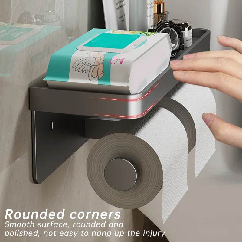 Toilet Paper Holder Wall-Mounted Aluminum alloy Toilet paper holder tissue rack Bathroom tissue holder Bathroom Accessories - P12 Hub Europe
