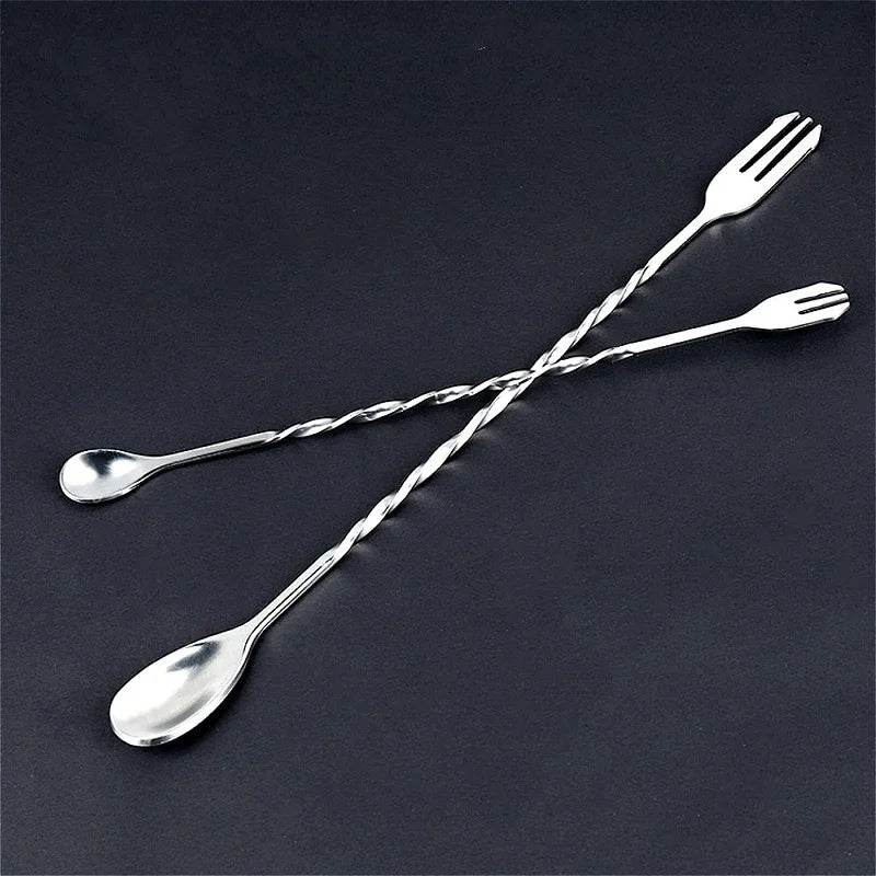 HOT Sale Stainless Steel Threaded Bar Spoon Swizzle Stick Coffee Cocktail Mojito Wine Spoons Barware Bartender Tools Accessories - P12 Hub Europe