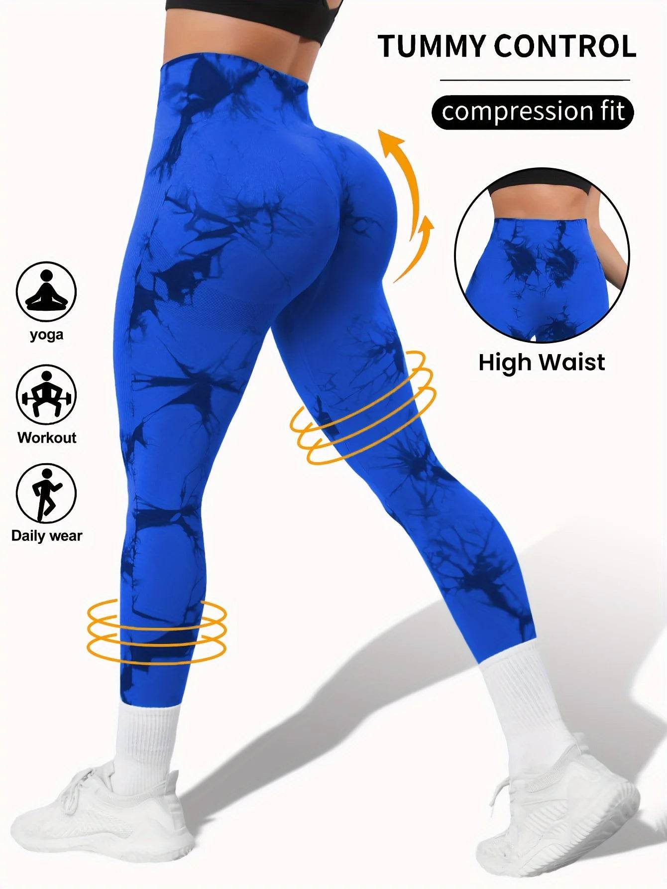Tie Dye Seamless Butt Lift Leggings - P12 Hub Europe