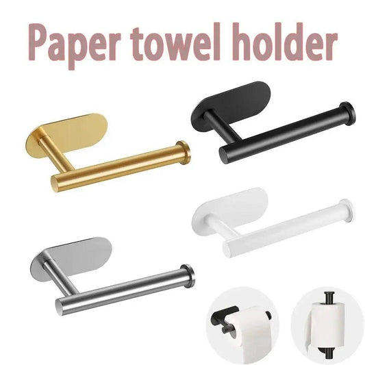 304 Stainless Steel Toilet Paper Holder, Self-adhesive, Non-perforated, Paper Towel Holder for Bathroom/RV/toilet Tissue Holder - P12 Hub Europe