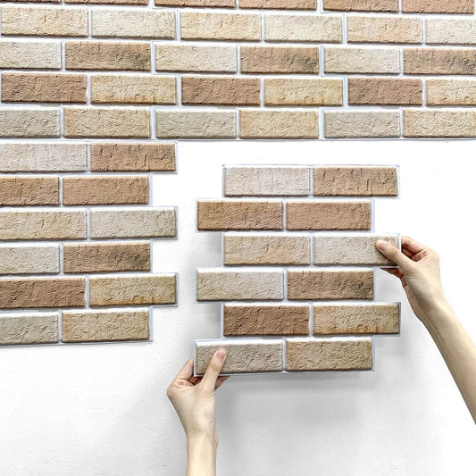 3D Wall Sticker Self-adhesive Faux Brick Wall Panel Peel and Stick Tile Backsplash for Kitchen Bedroom Waterproof Tile Sticker - P12 Hub Europe