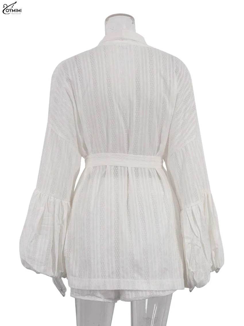 Oymimi White Puff Sleeve Shorts - P12 Hub Europe