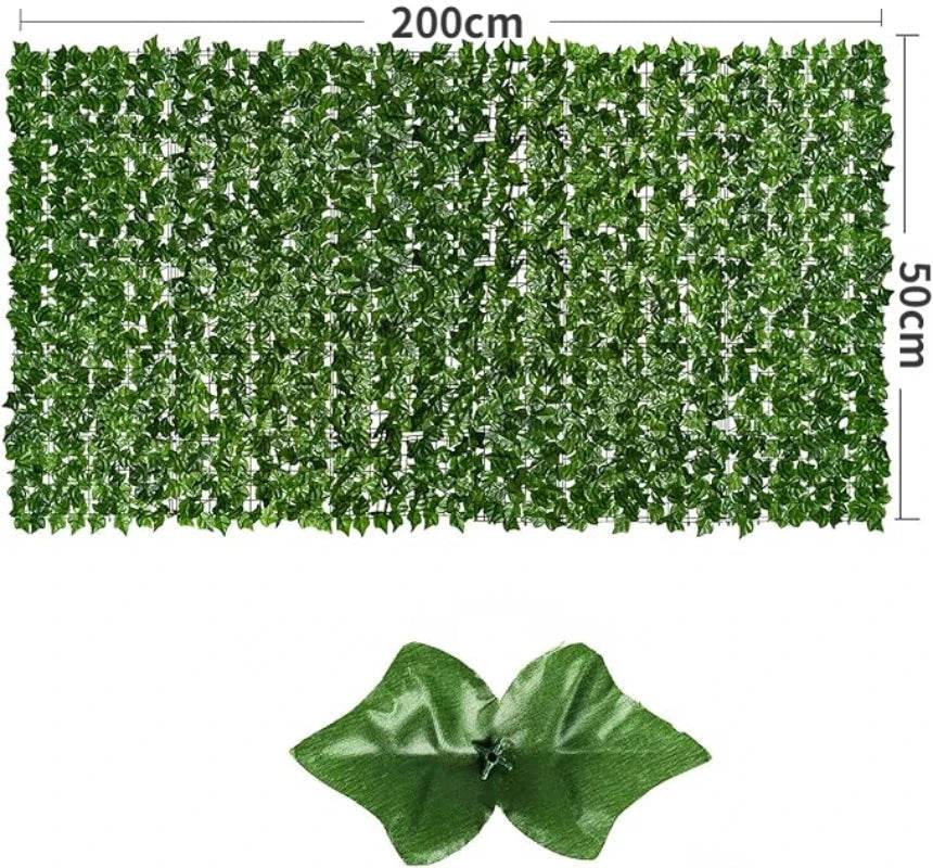 1X3m Artificial Ivy Hedge Green Leaf Fence Panels Faux Privacy Fence Screen for Home Outdoor Garden Balcony Decoration Plants - P12 Hub Europe