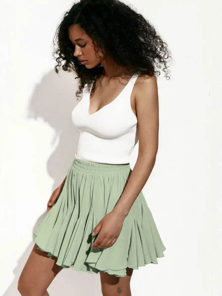 Women's White Ruffle Mini Skirt - P12 Hub Europe