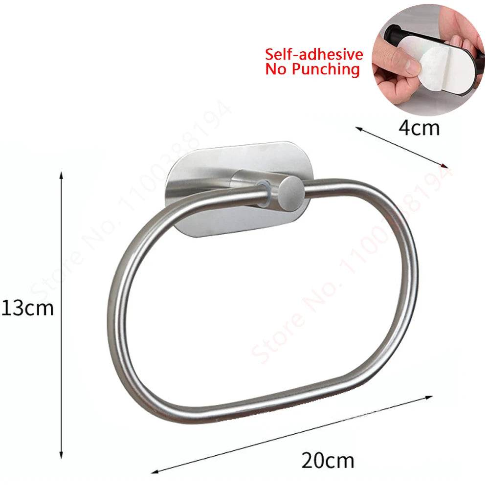 Adhesive Toilet Roll Paper Holder Organizer Wall Mount Storage Stand Kitchen Bathroom No Drill Tissue Towel Dispenser Stainless - P12 Hub Europe