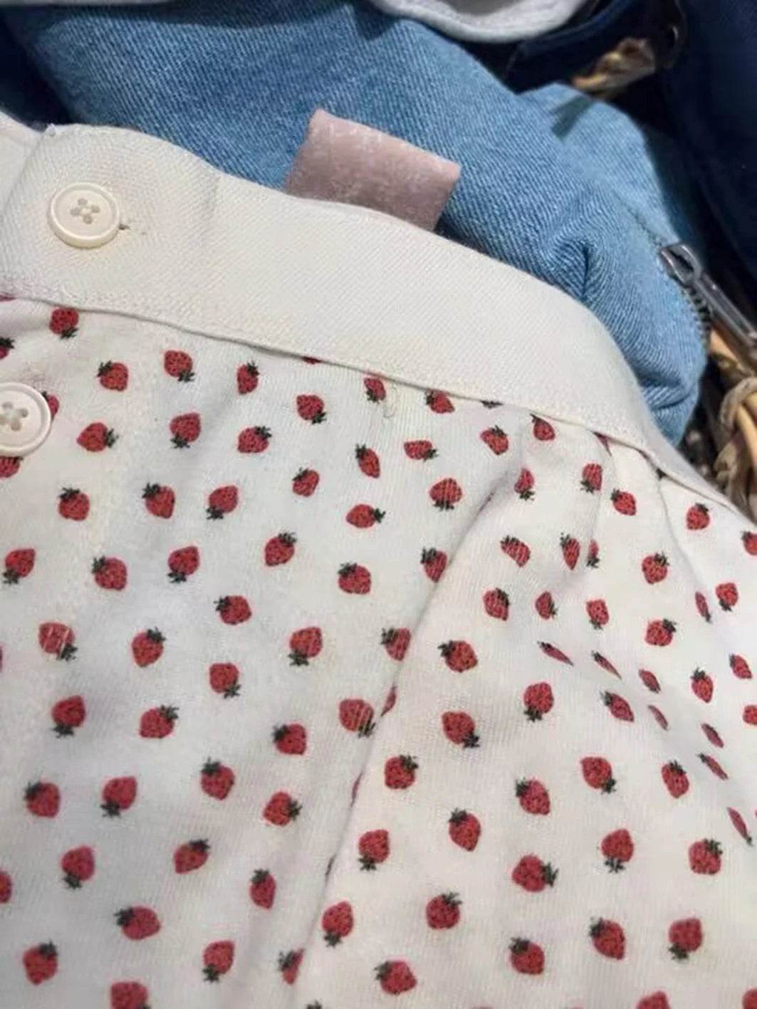 Sweet Strawberry Eyelet Shorts Set - P12 Hub Europe