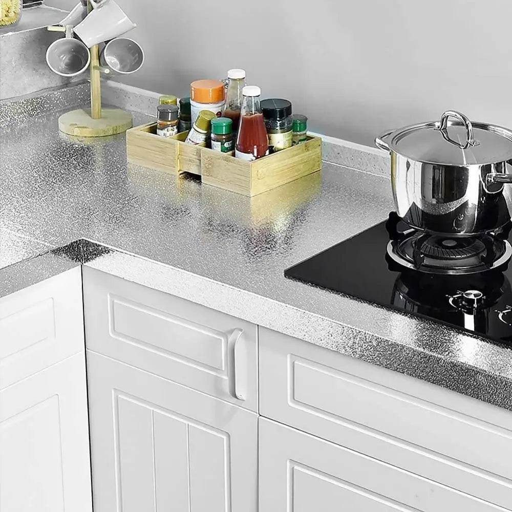 Kitchen Oil-proof Self Adhesive Stickers Anti Fouling High Temperature Waterproof Aluminum Foil Wallpaper Cabinet Contact Papers - P12 Hub Europe