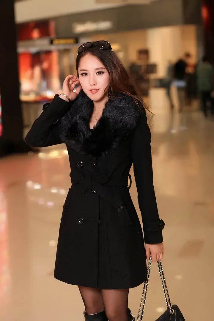 Warm Korean Fur Collar Coat - P12 Hub Europe