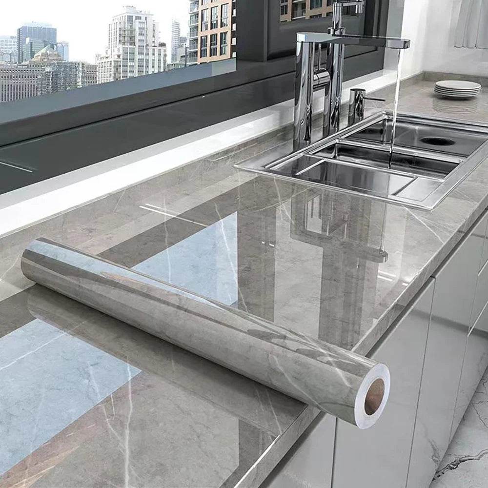 Marble Kitchen Waterproof Stickers PVC Self Adhesive Oil Proof Wall Sticker for Desktop Bathroom Renovation Wall Decor Removable - P12 Hub Europe