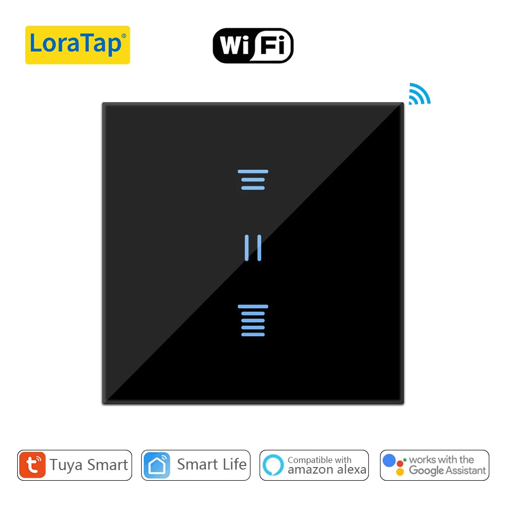 LoraTap Tuya Smart Life WiFi Curtains Blinds Switch Roller Shutters Motor Switch Backlight Style Google Home Alexa Voice Control