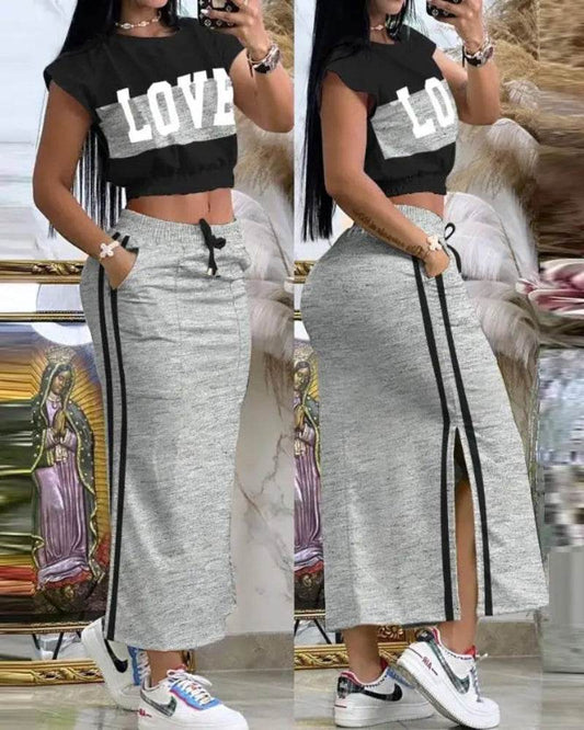 Women Print Colorblock Skirt Set - P12 Hub Europe