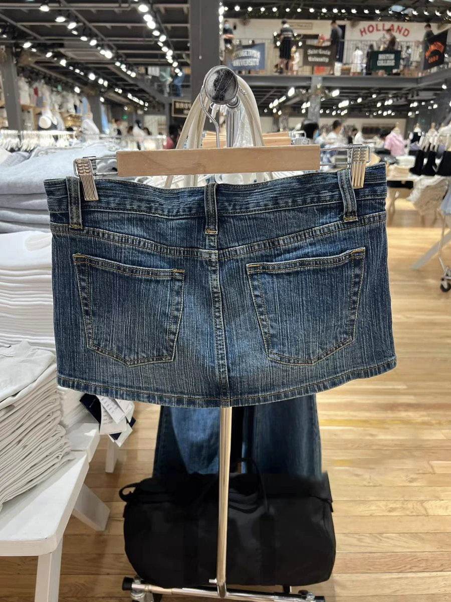 Women's Vintage Denim Mini Skirt - P12 Hub Europe