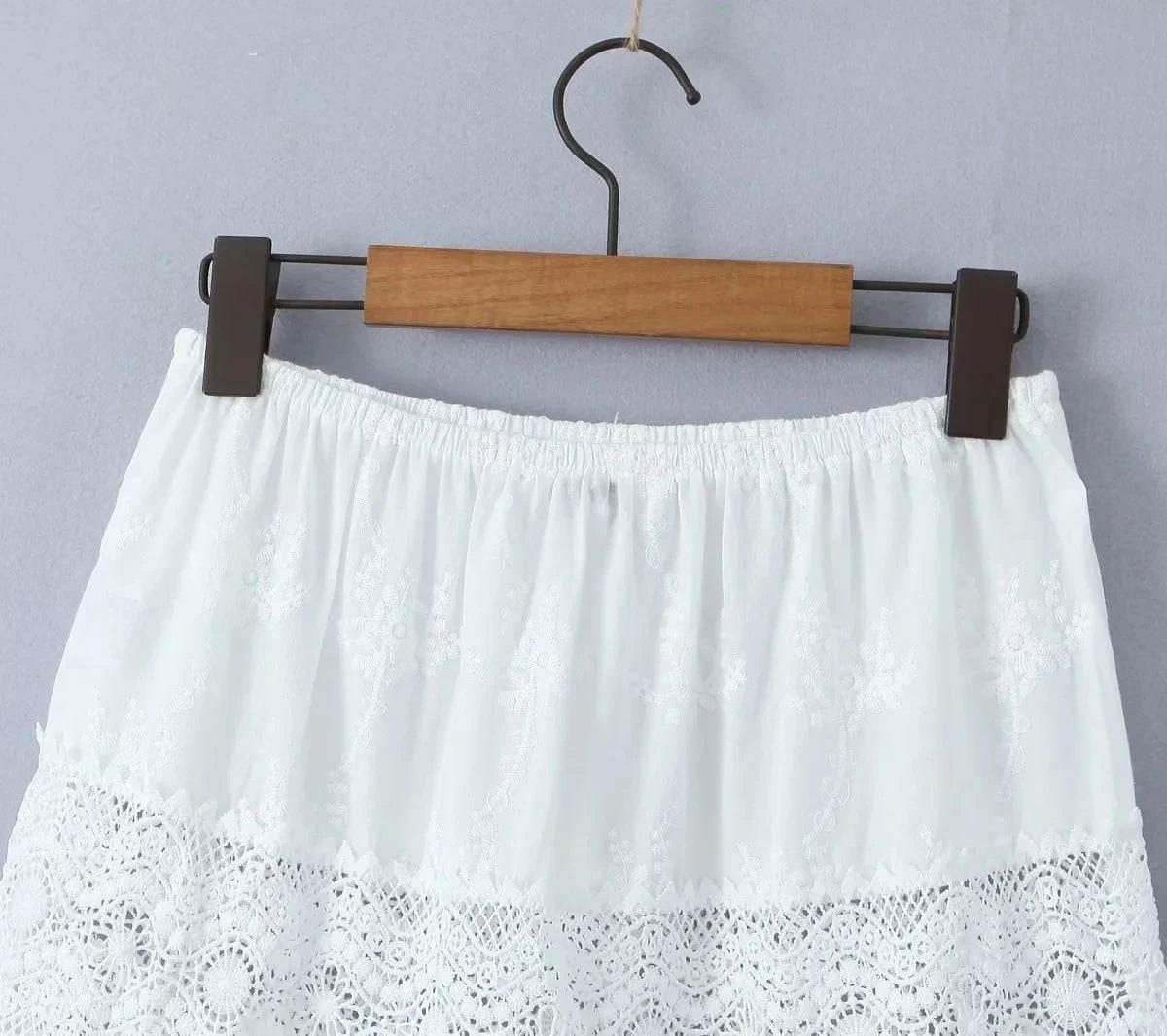 White Lace Beach Skirt Set - P12 Hub Europe