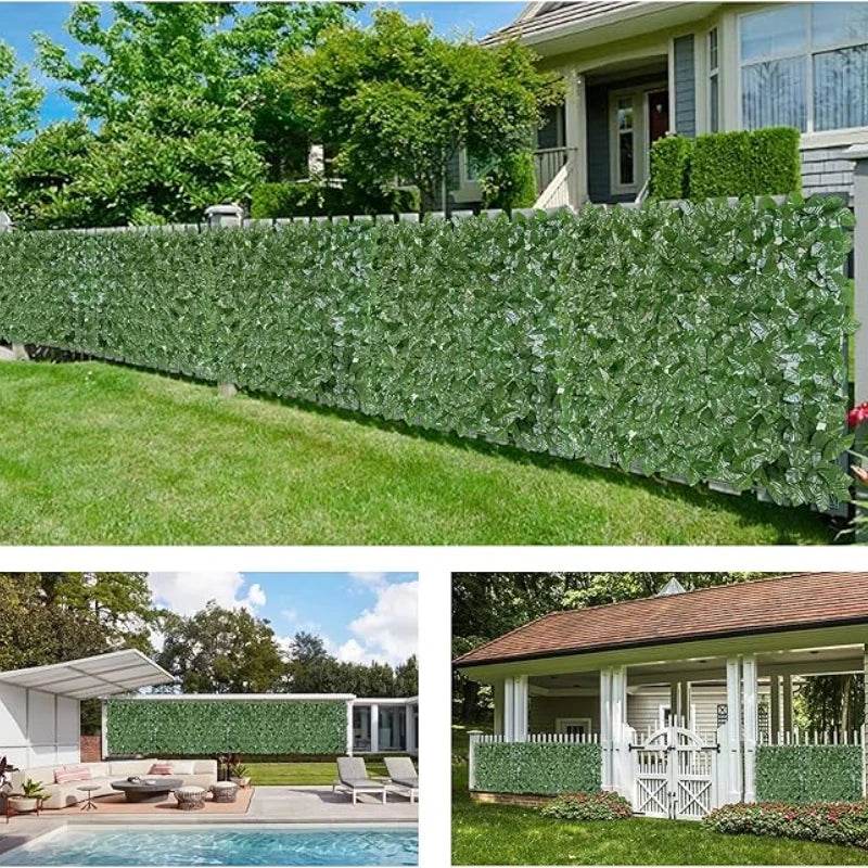 1X3m Artificial Ivy Hedge Green Leaf Fence Panels Faux Privacy Fence Screen for Home Outdoor Garden Balcony Decoration Plants - P12 Hub Europe