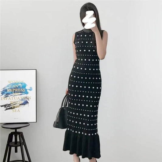 Sequined Ice Silk Knit Maxi Dress - P12 Hub Europe