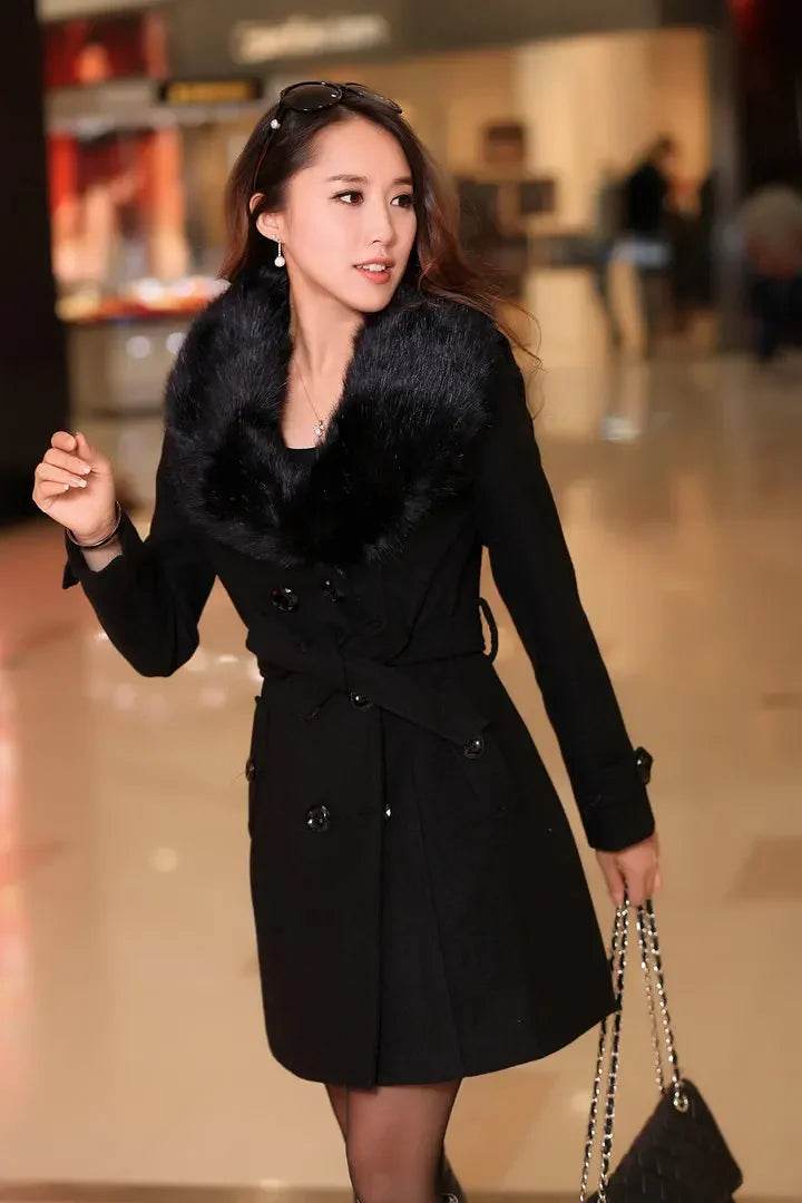 Warm Korean Fur Collar Coat - P12 Hub Europe