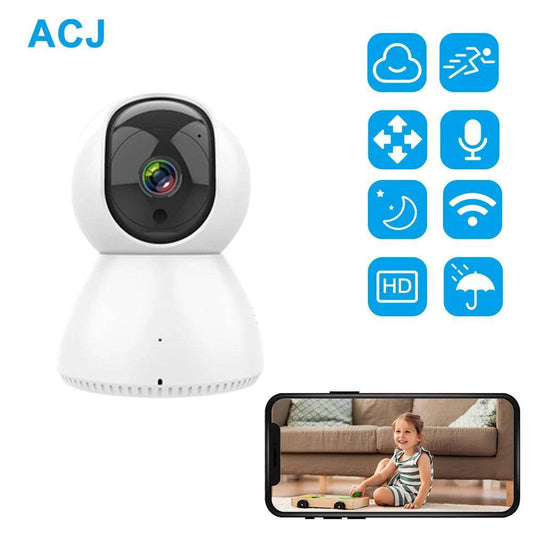 Indoor WiFi PTZ Camera 1080P 360°, AI Track, Night Vision - P12 Hub Europe
