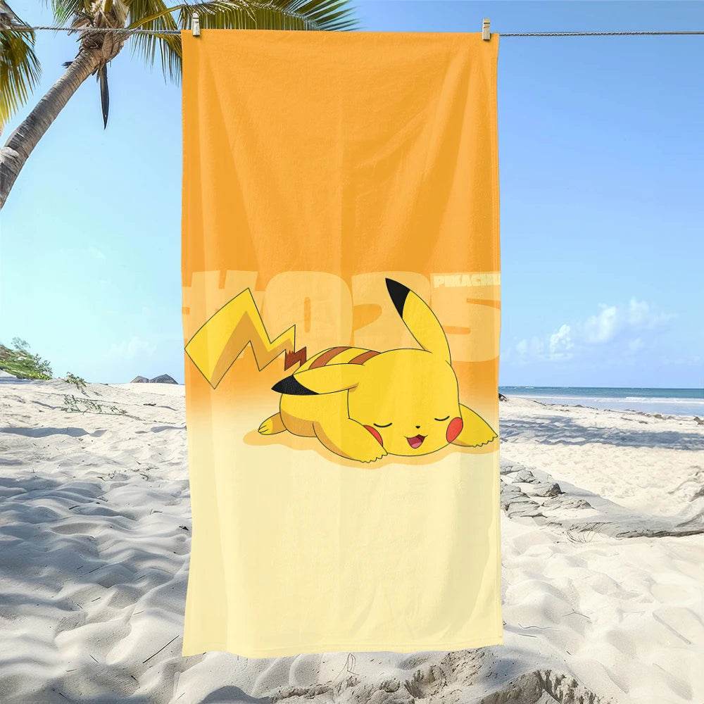 Pikachu-Printed Beach Towels: Fun for Pokémon Fans at the Shore! Suitable for towels, bath towels, beach towels - P12 Hub Europe