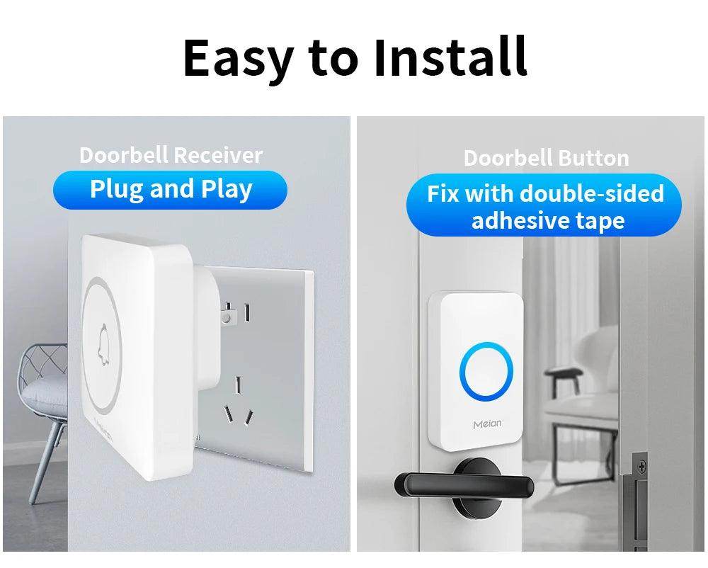 Doorbell Wireless | 60 Tunes, 1000ft, IP65, 5 Volume Levels - P12 Hub Europe