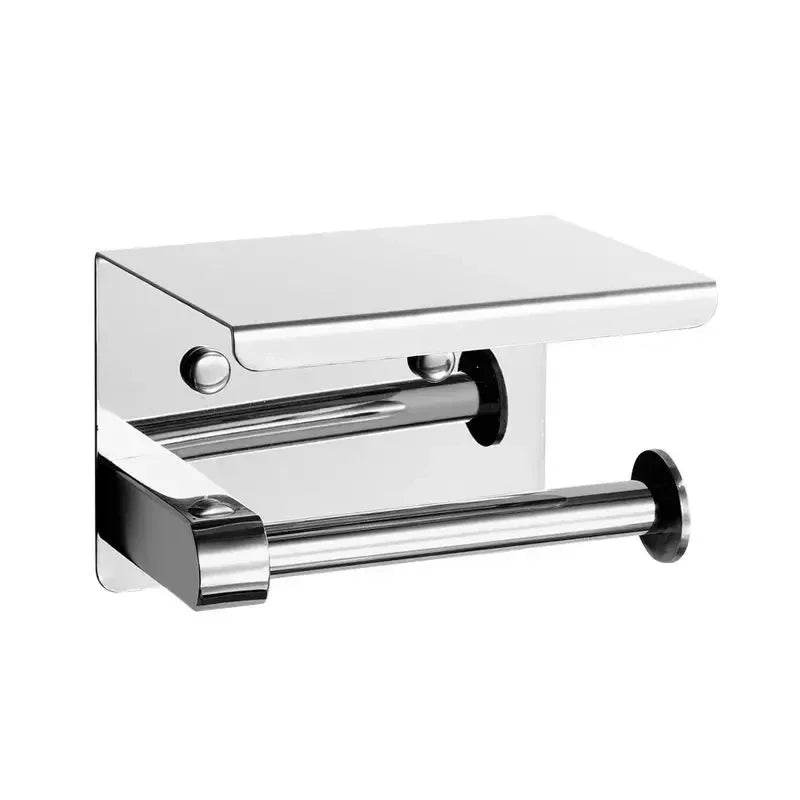 Stainless Steel Bathroom Paper Holder Toilet Roll Holder No Drilling Wall Mount WC Paper Phone Holders Home Paper Towel Holder - P12 Hub Europe