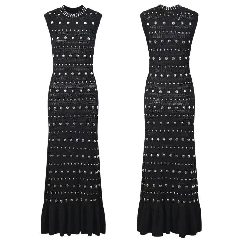 Sequined Ice Silk Knit Maxi Dress - P12 Hub Europe