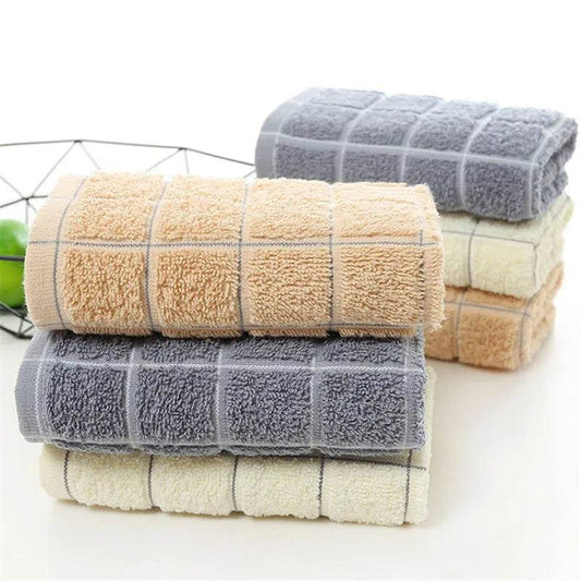 Cotton towel Thickened Face Wash Household Face Towel for Couples Soft and Absorbent Large Square Plaid Towel for Men and Women - P12 Hub Europe