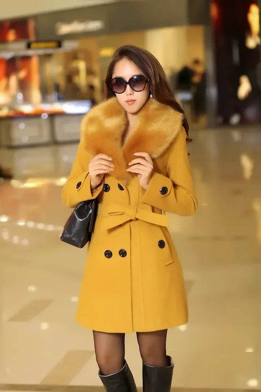 Warm Korean Fur Collar Coat - P12 Hub Europe