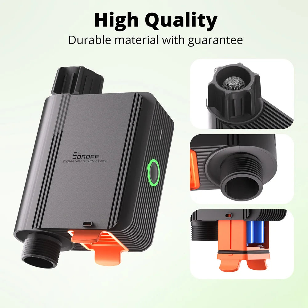 SONOFF SWV Zigbee Smart Water Valve IP55 Automatic Irrigation Easy Install Remote Control Time Schedule via eWeLink Alexa Google