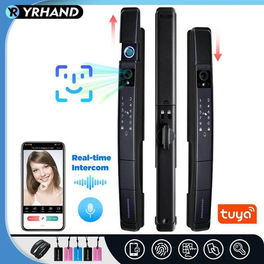 3D Face Lock | Tuya WiFi, Video, IP66, Fingerprint, Sliding Door - P12 Hub Europe
