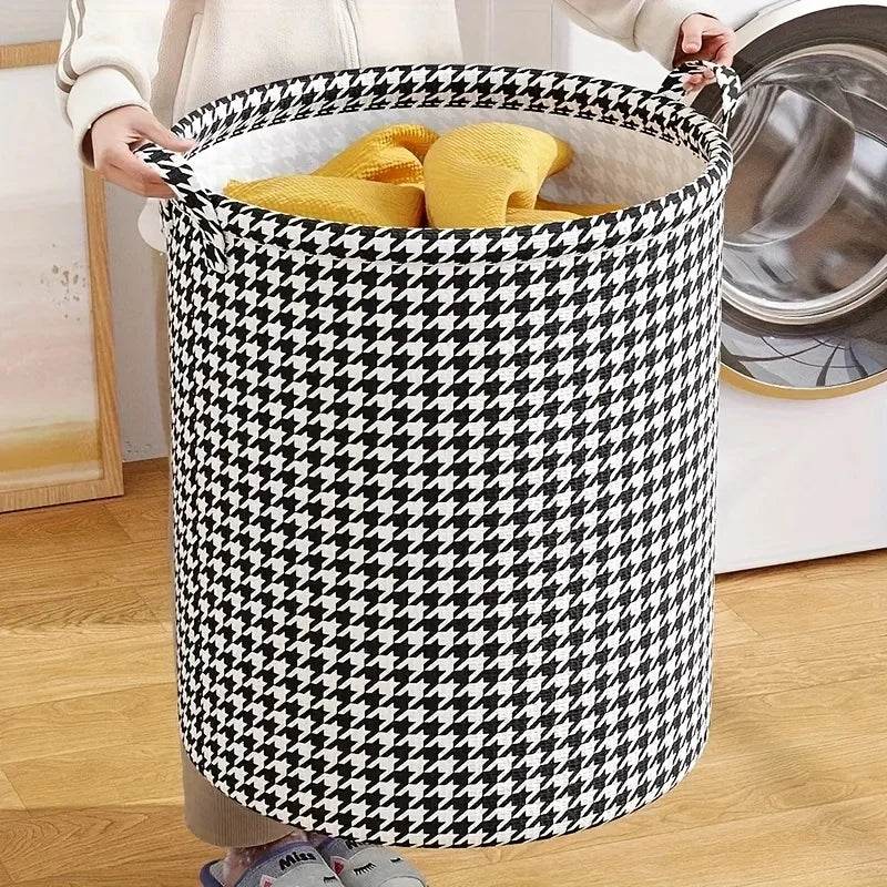 Foldable Houndstooth Laundry Hamper - P12 Hub Europe