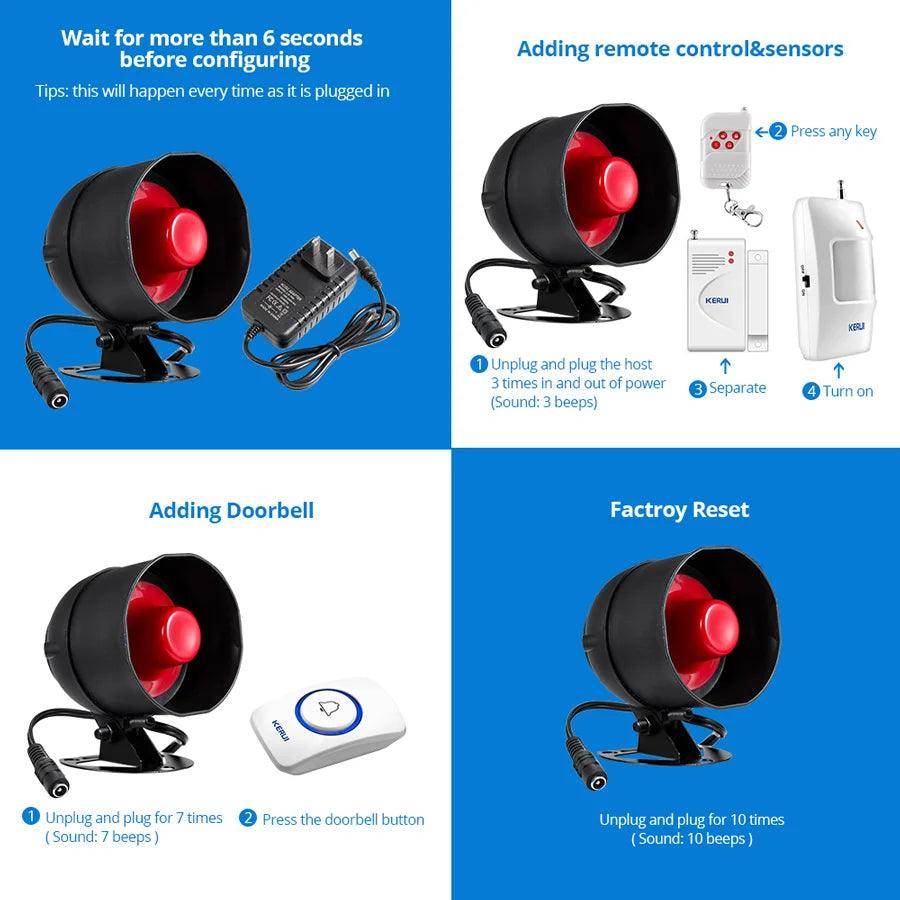 Alarm KERUI WiFi Smart 110dB - P12 Hub Europe