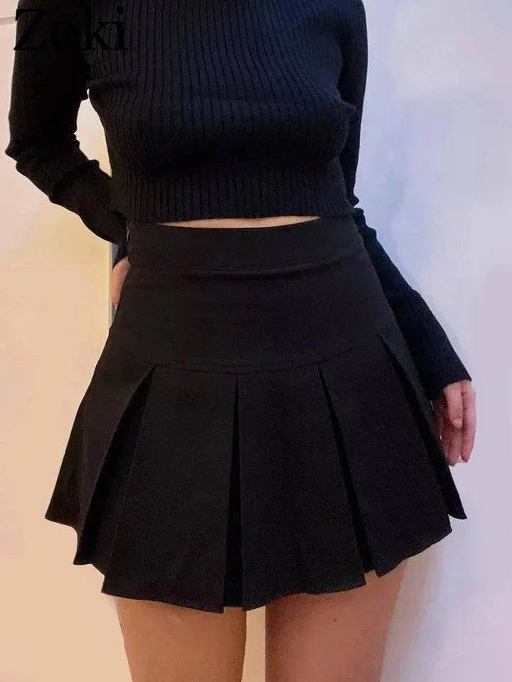 Women's Gray Pleated Mini Skirt - P12 Hub Europe